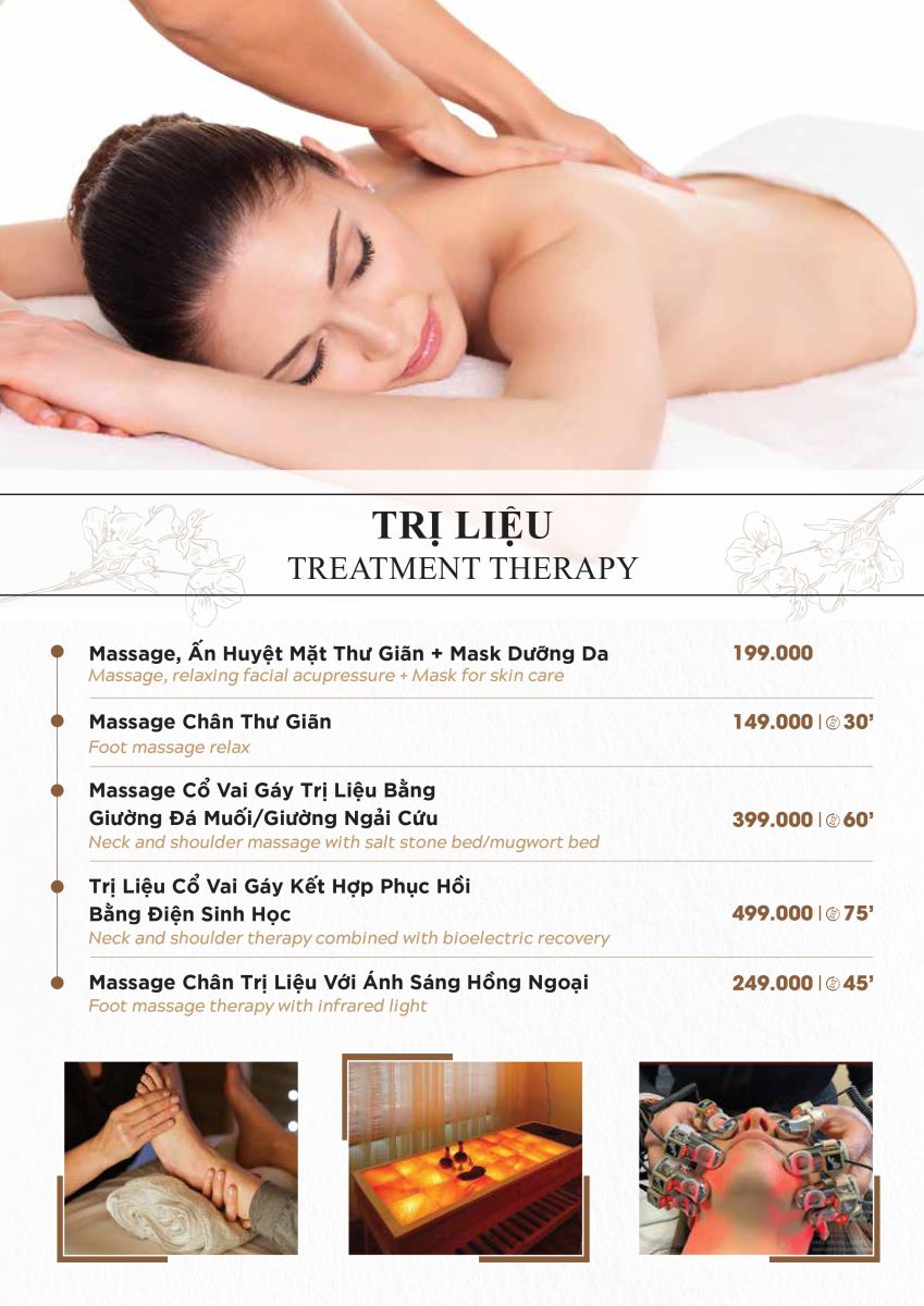 Bảng giá dịch vụ massage trị liệu tại dr4you.