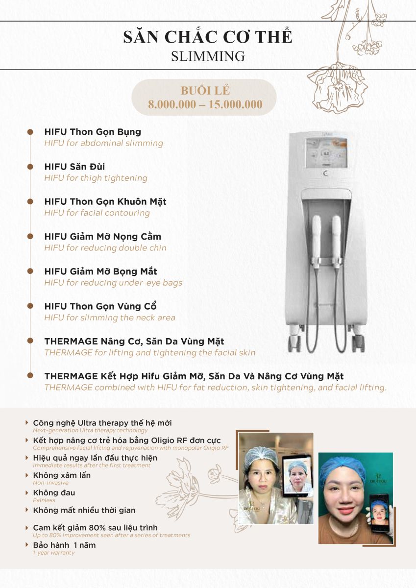 Bảng giá dịch vụ làm đầy khuôn mặt tại Dr4you.